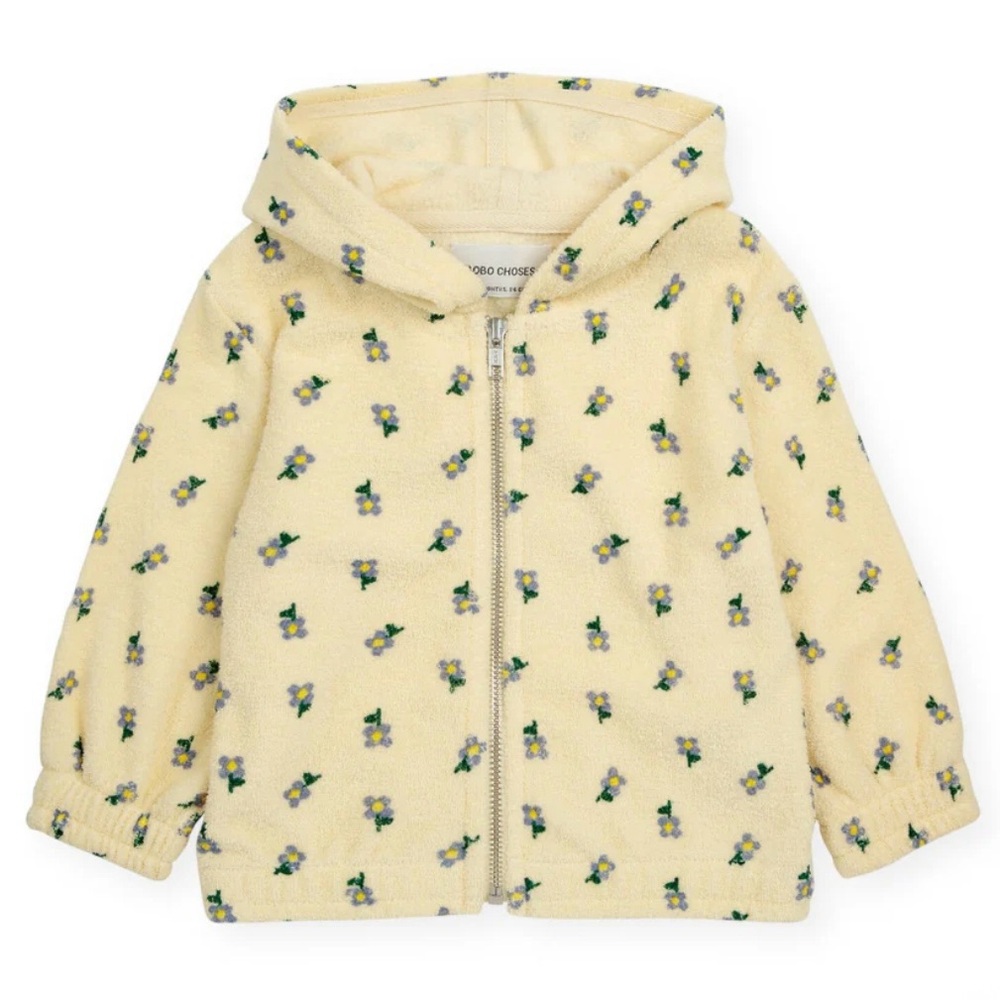 Bobo Choses Baby Girl's Pansy Floral-Print Terry Zip-Up Hoodie - Size 9M